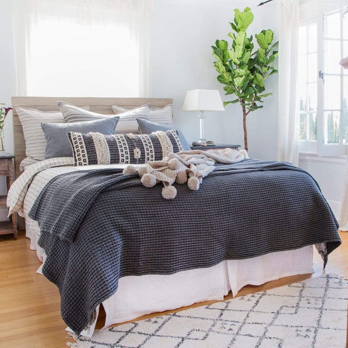 Pom Pom at Home Pleated Linen Bedskirt Bedding and Bath