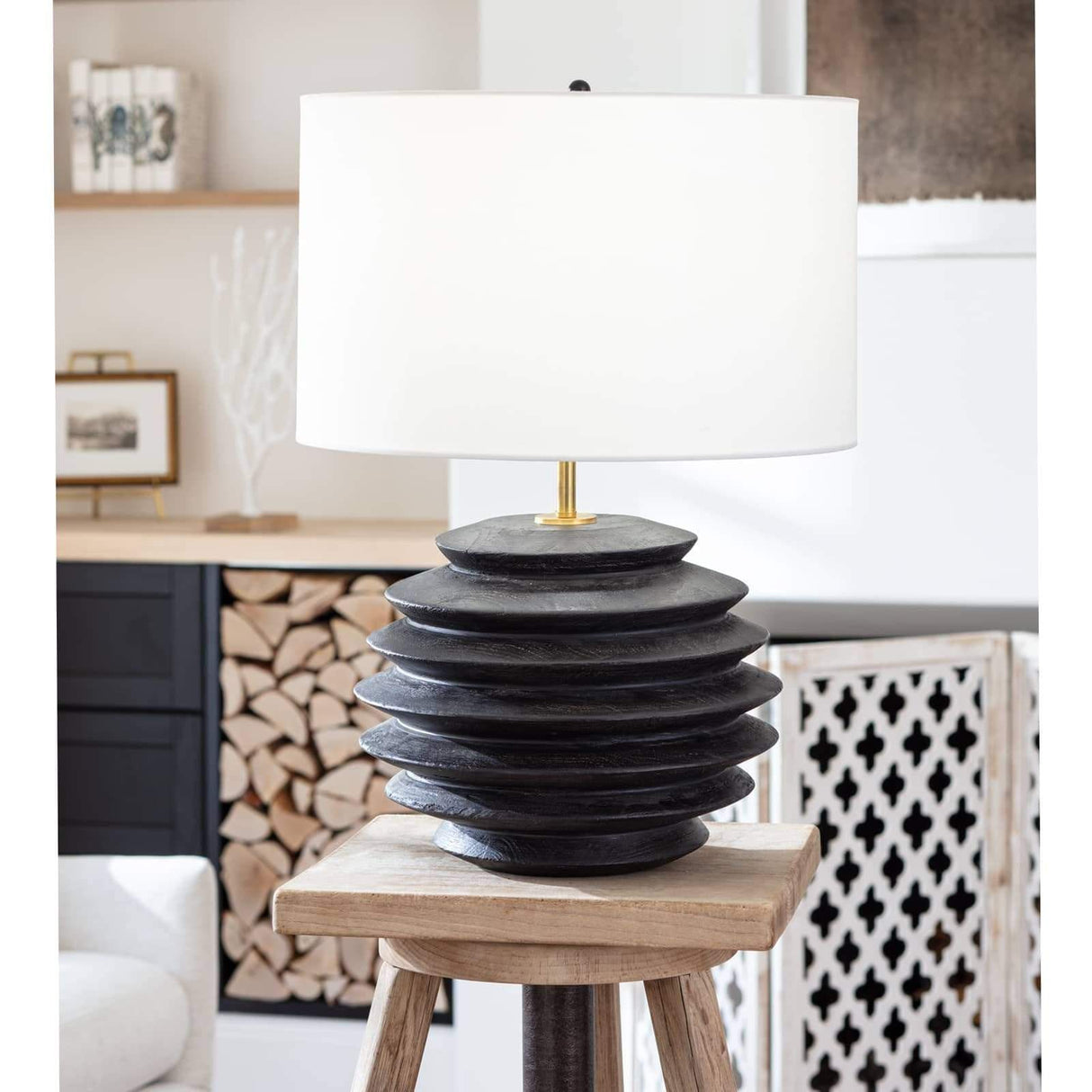 Regina Andrew Accordion Round Table Lamp - Ebony Lighting regina-andrew-13-1209EB 844717025549