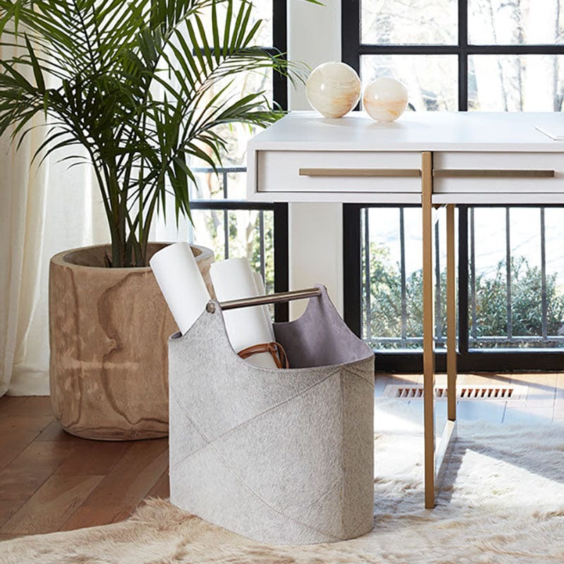 Regina Andrew Andres Hair on Hide Basket Pillow & Decor regina-andrew-20-1464GRY 844717033667