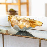 Regina Andrew Clam Bowl with Antique Gold Interior Pillow & Decor