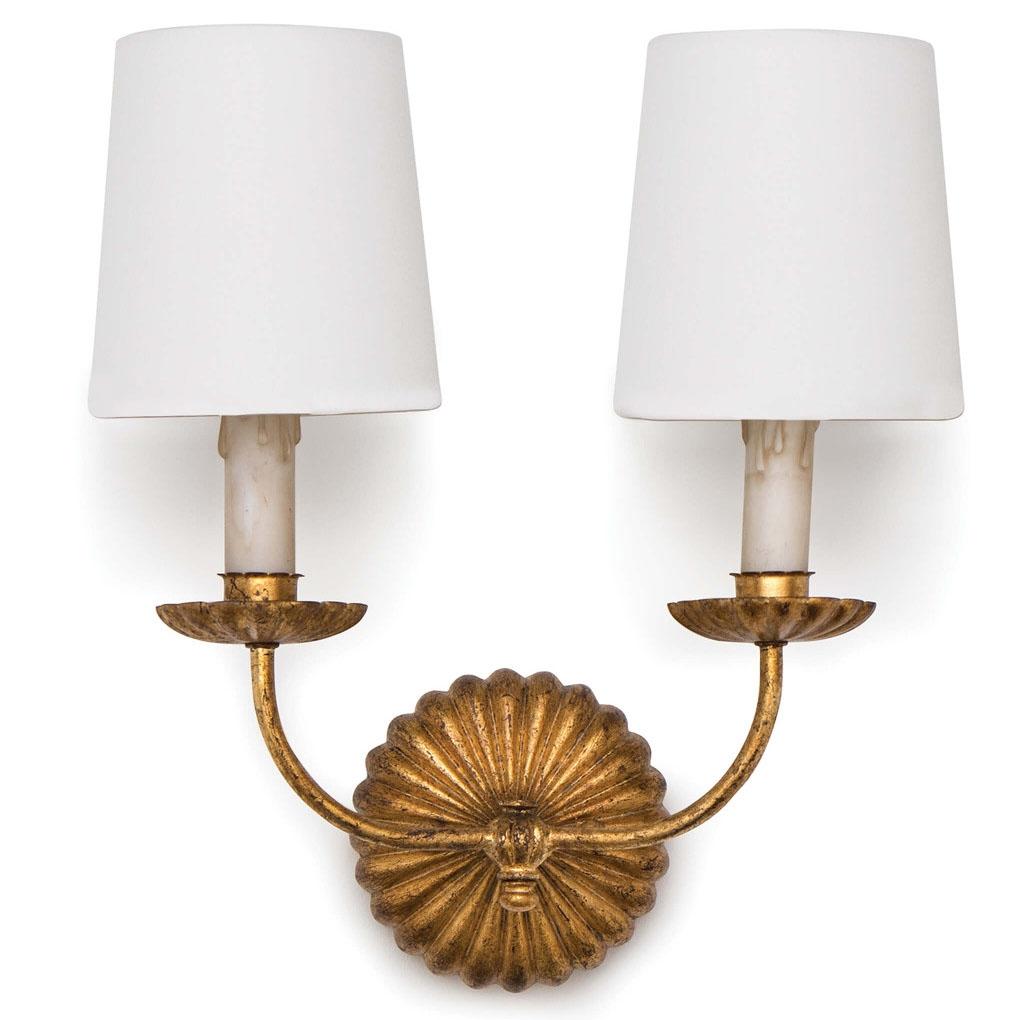 Regina Andrew Clove Sconce Double - Antique Gold Leaf Lighting regina-andrew-15-1074 00844717028564