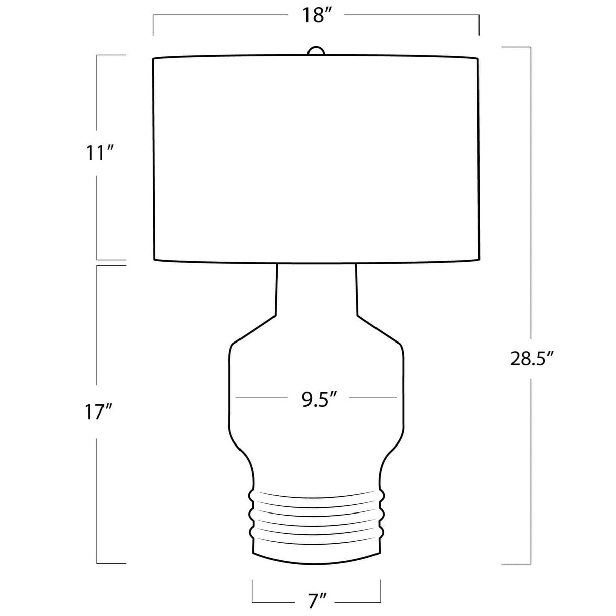 Regina Andrew Lewis Ceramic Table Lamp Lighting regina-andrew-13-1606BLK