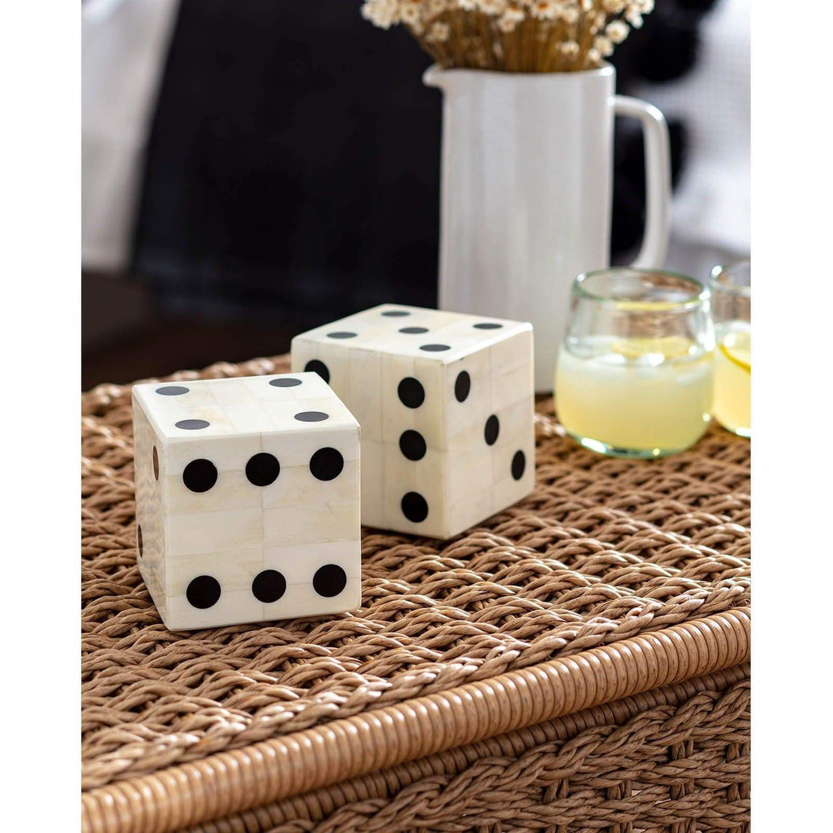 Regina Andrew Oversized Bone Gaming Dice Pair Pillow & Decor regina-andrew-20-1413 844717099991