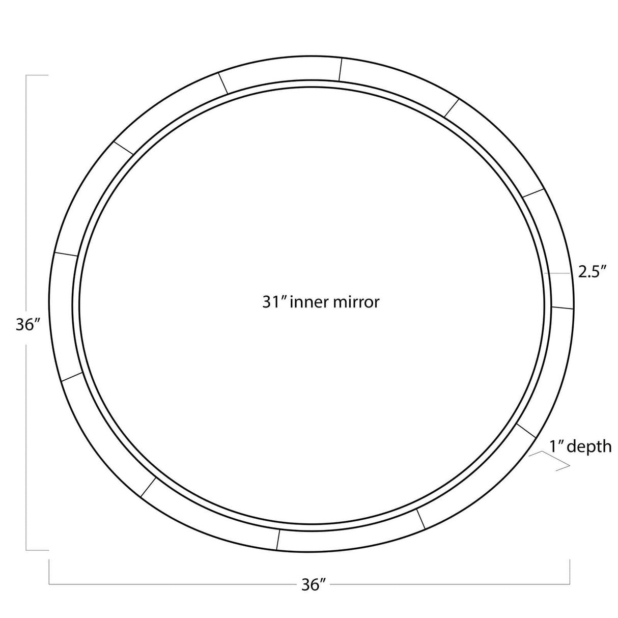 Regina Andrew Plaza Round Mirror Wall regina-andrew-21-1137 844717033414