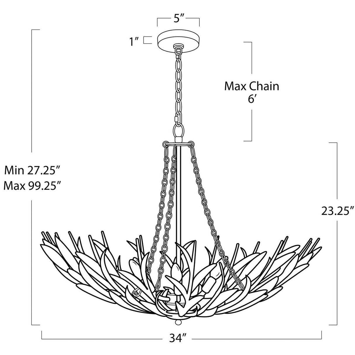 Regina Andrew River Reed Basin Chandelier Lighting