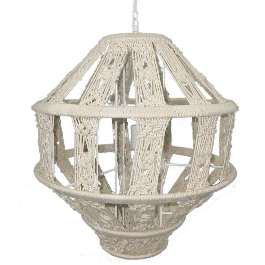 Selamat Justina Blakeney Tula Hanging Macrame Pendant - White Lighting selamat-HPDTWR-GD