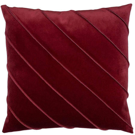 Square Feathers Briar Velvet Pillow - Red Pillows