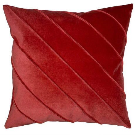 Square Feathers Briar Velvet Pillow - Sangria Pillows