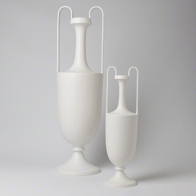 Studio A Elongated Grecian Amphoras - Matte White Pillow & Decor