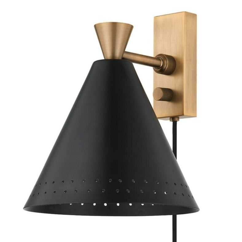 Troy Lighting Marvin Plug-In Wall Sconce Lighting troy-PTL3010-PBR/SBK