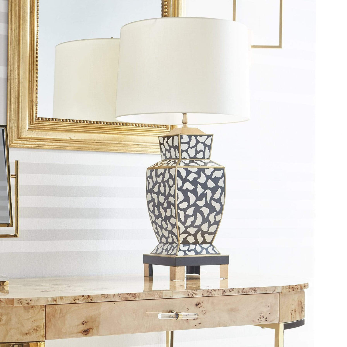 Worlds Away Bianca Table Lamp - Black Leopard Lighting worlds-away-BIANCA BLP 607629025942