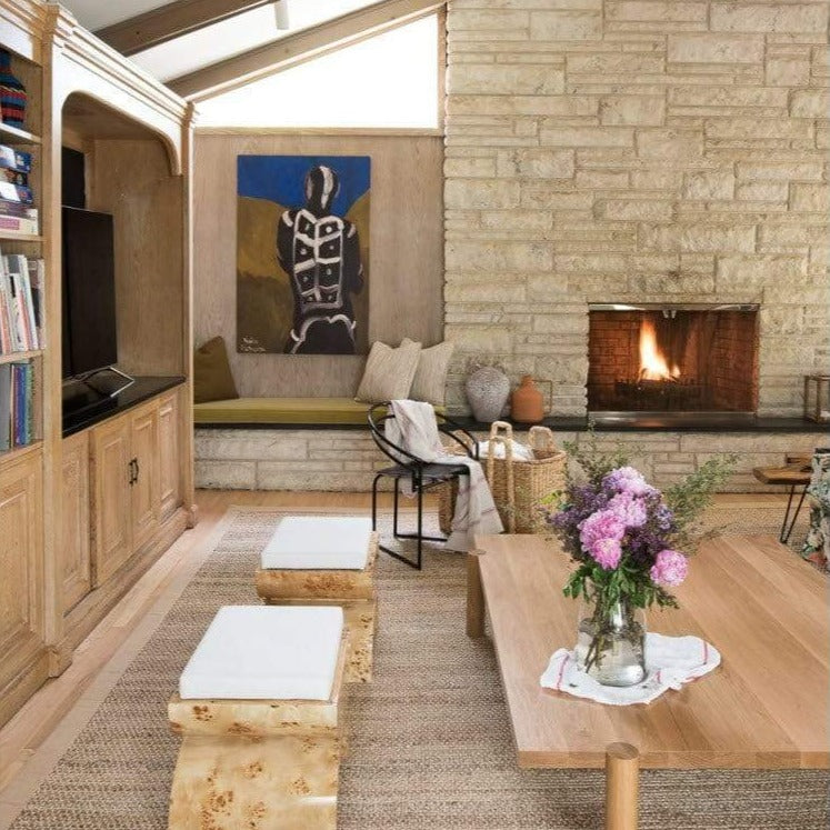 Worlds Away Biggs Stool - Burl Wood Decor Worlds-Away-BIGGS BW 00607629001427