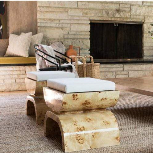 Worlds Away Biggs Stool - Burl Wood Decor Worlds-Away-BIGGS BW 00607629001427