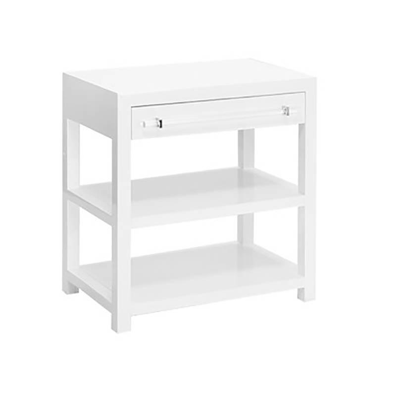 Worlds Away Garbo Side Table - White Furniture worlds-away-GARBO-WHN 00607629017985