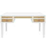 Worlds Away Heidi Desk - White Matte Lacquer w/ Grasscloth Furniture