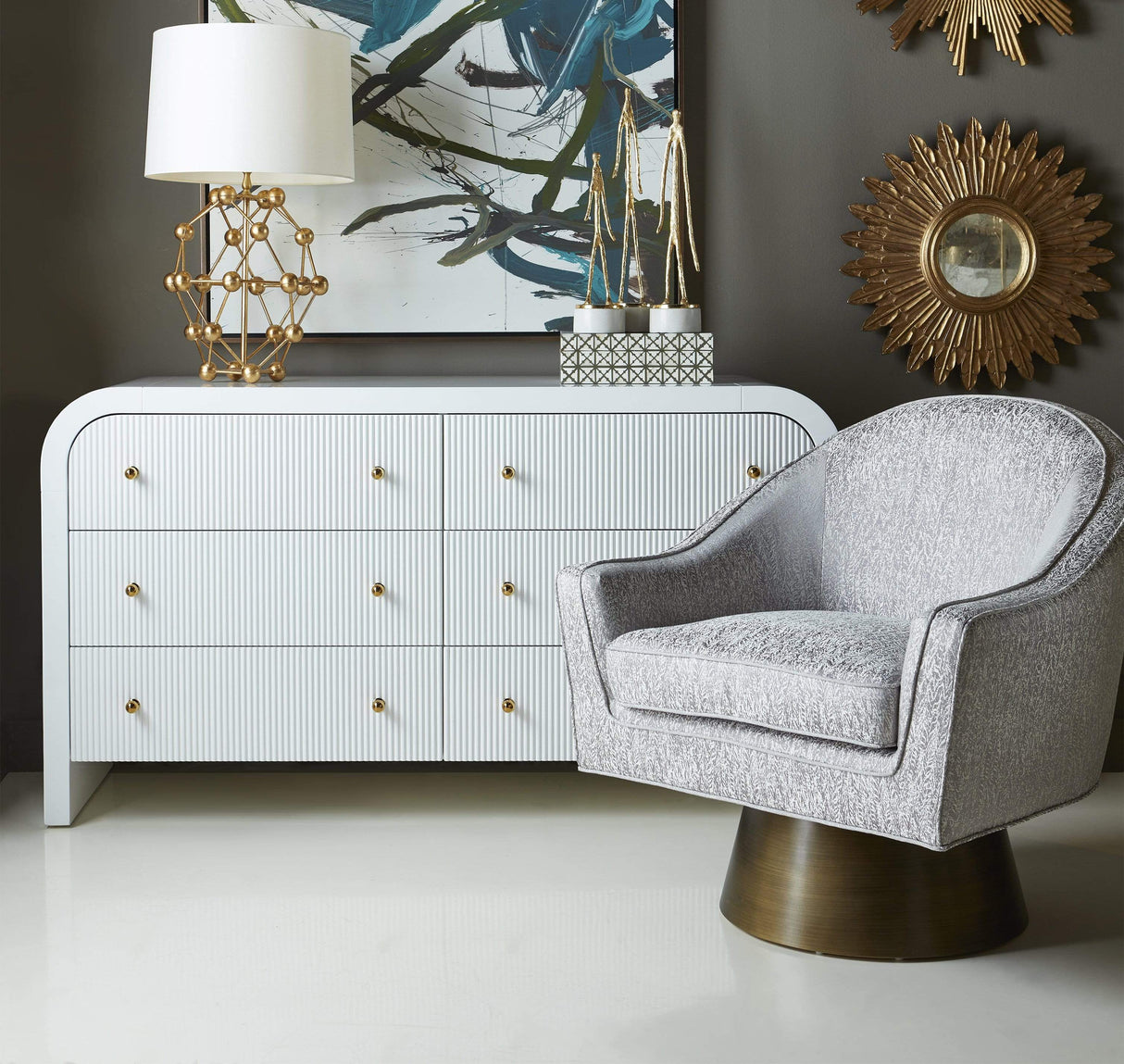 Worlds Away Valentina Chest - White Lacquer Furniture worlds-away-VALENTINA WH 607629027687