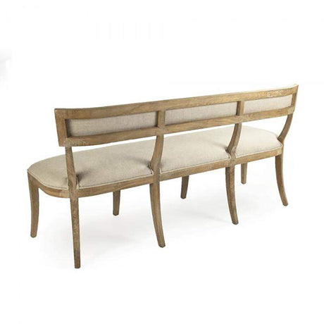 Zentique Carvell Bench - Limed Grey Oak & Linen Furniture zentique-CF282-3