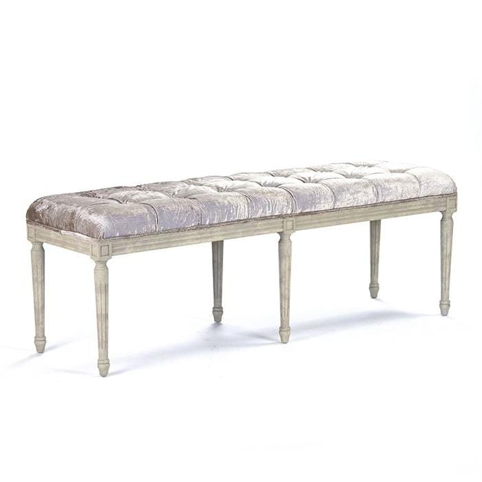 Zentique Louis Tufted Bench - Oak Furniture Zentique-CFH034-3-309-A