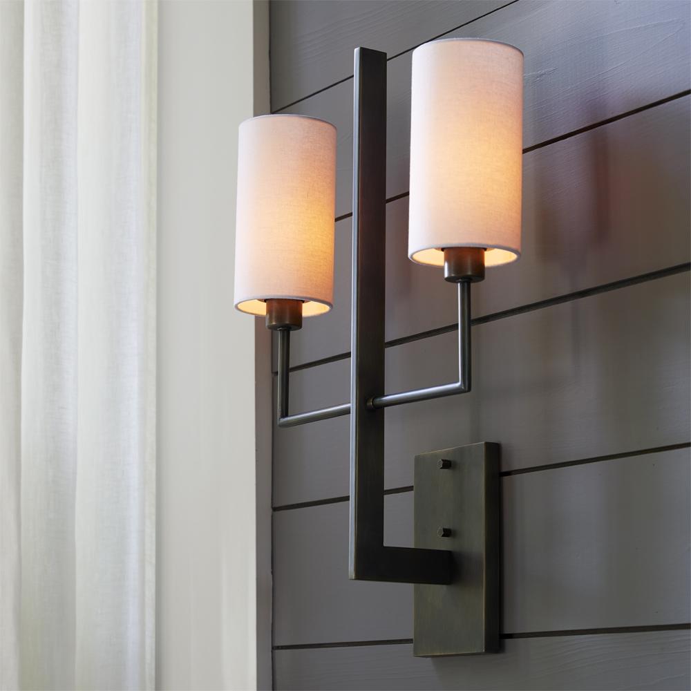 AERIN Tresa 1 Light 5.25 inch Midnight Black and Burnished Brass Wall  Sconce Wall Light in