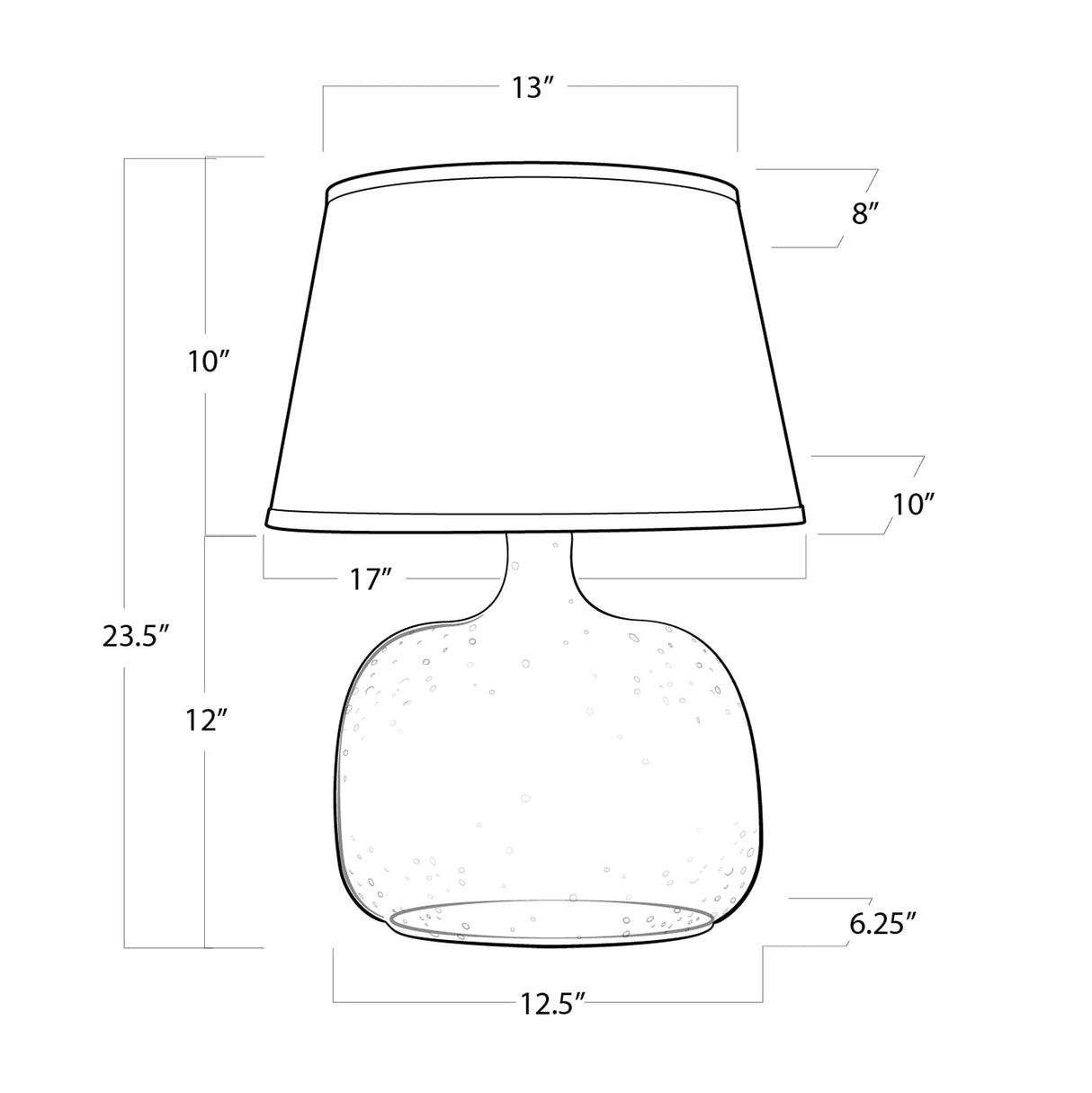 Seeded Oval Glass Lamp