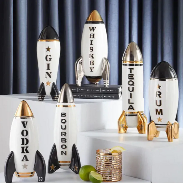 16-Karat Rocket Decanters Decorative Objects