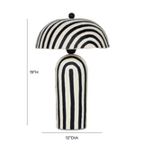 Maiori Striped Papier Mache Table Lamp