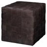 Woven Leather Ottoman