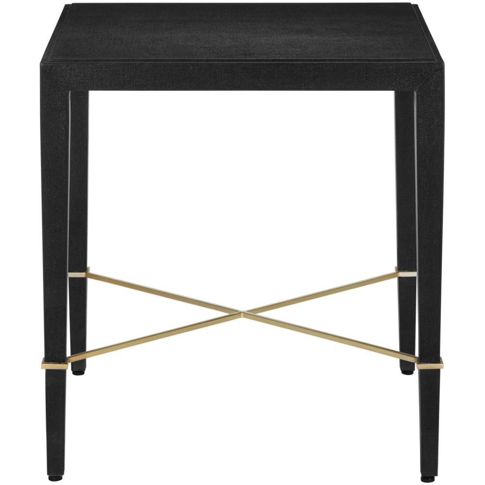 Verona Black Linen End Table