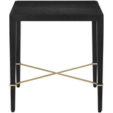 Verona Black Linen End Table