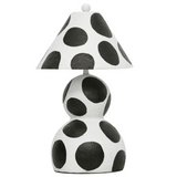 Lerici Black and White Papier Mache Table Lamp