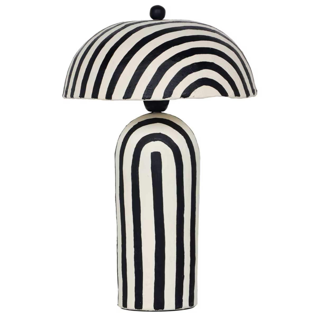 Lennox Striped Papier Mache Table Lamp