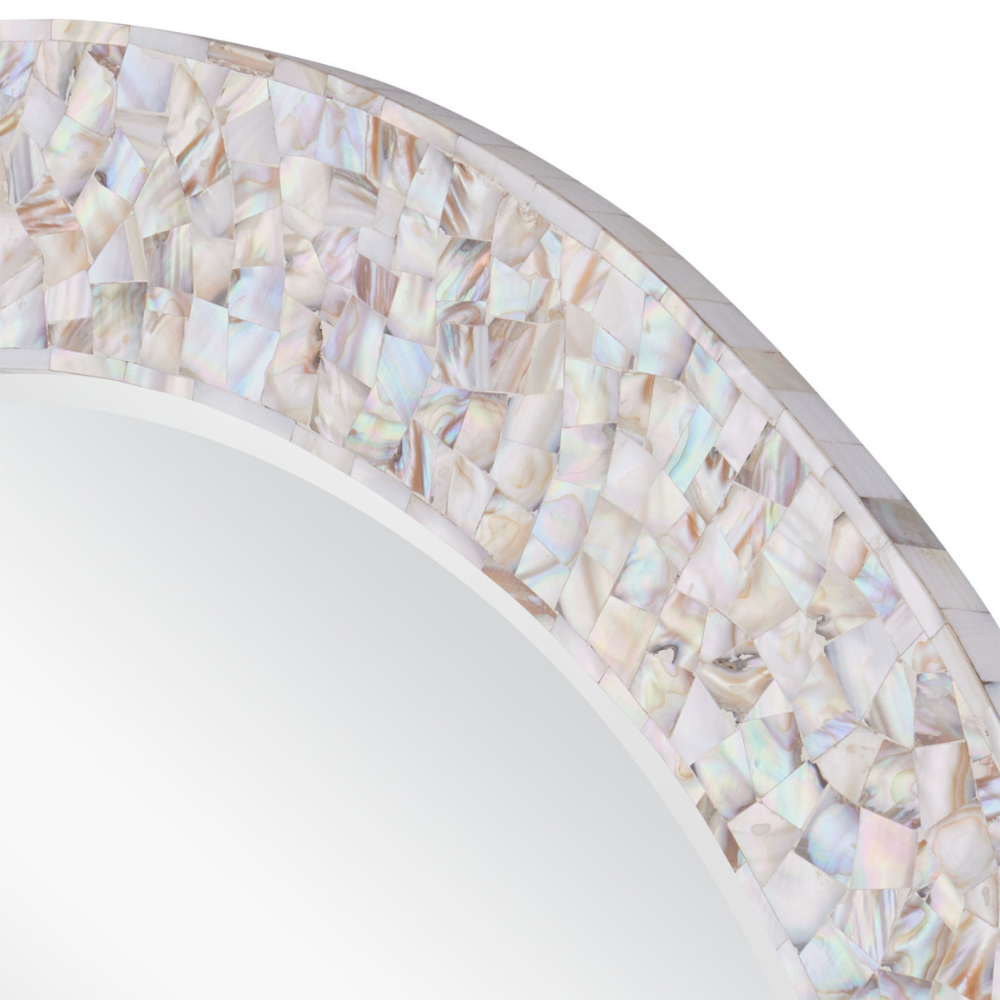 Uma Mother of Pearl Round Mirror