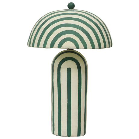 Maiori Striped Papier Mache Table Lamp