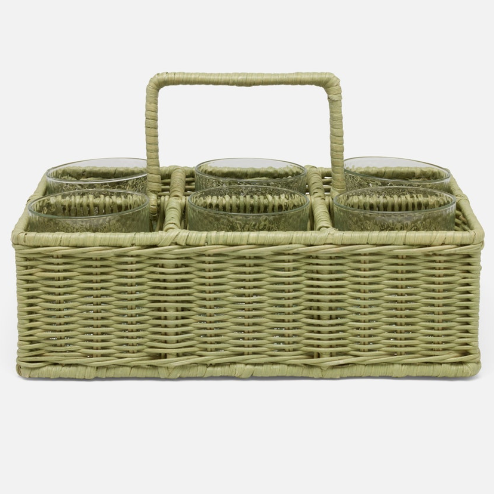 Micaela Rattan Glassware Holder