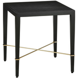 Verona Black Linen End Table