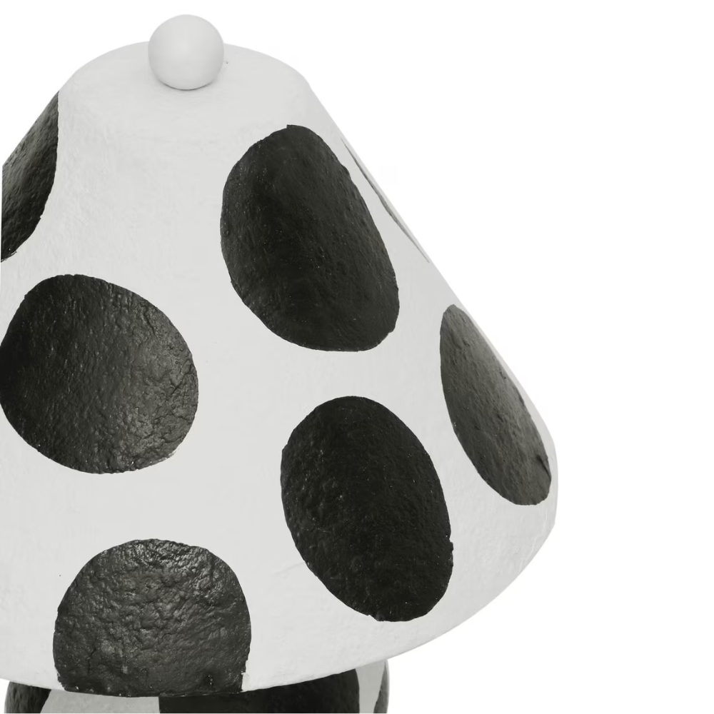 Lerici Black and White Papier Mache Table Lamp