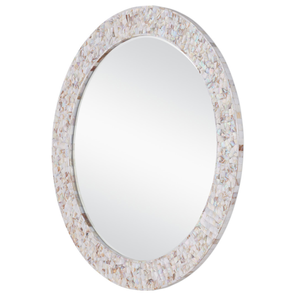 Uma Mother of Pearl Round Mirror