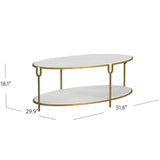 Iron and Stone Oval Coffee Table