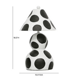 Lerici Black and White Papier Mache Table Lamp