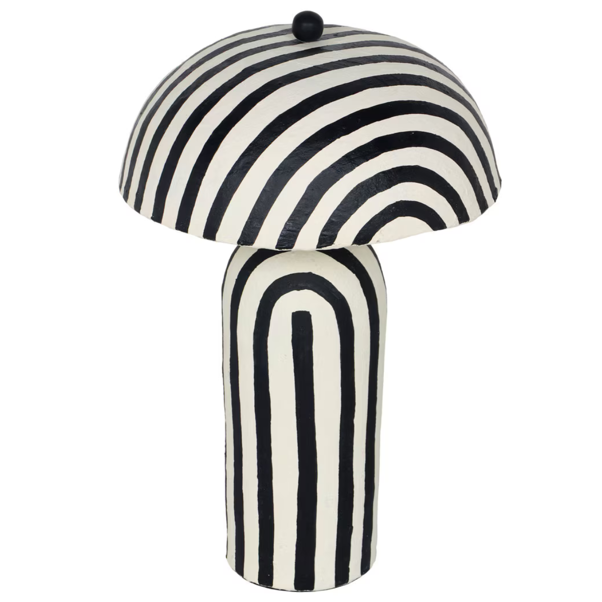 Maiori Striped Papier Mache Table Lamp