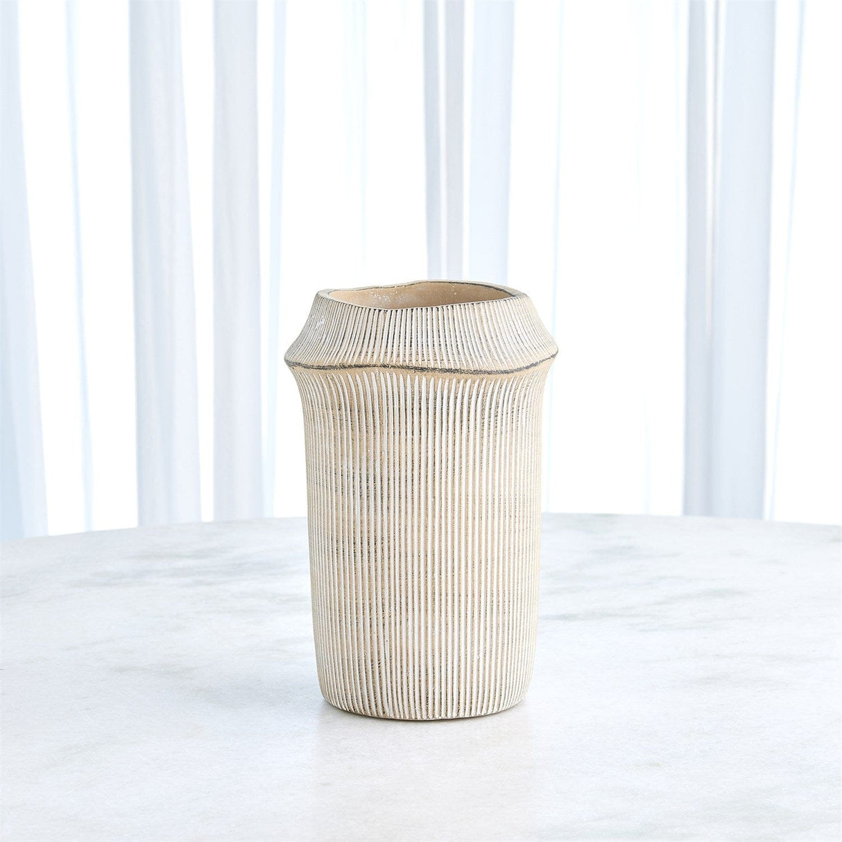 Vertical Edge Cement Vases and Pot