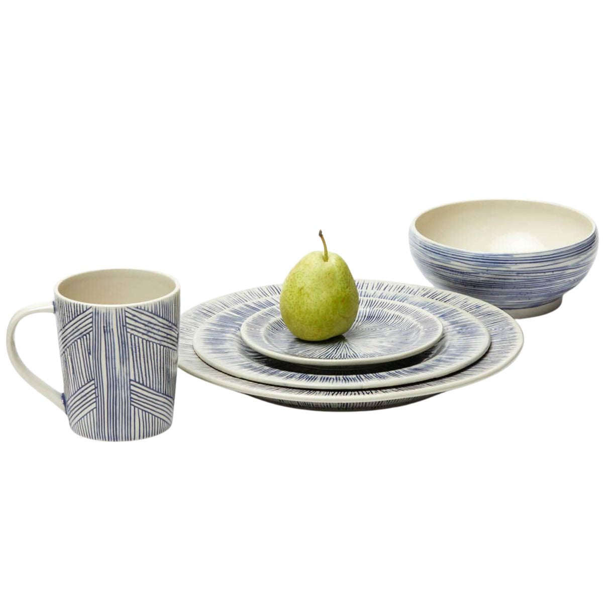 Nolan Navy/Cream Dinnerware Collection (Pack of 4)