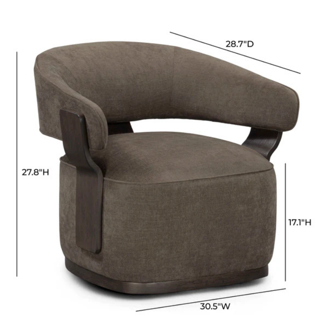Ellery Linen Chenille Swivel Accent Chair
