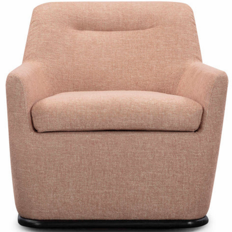 Johnny Peach Textured Fabric Swivel Accent Chair