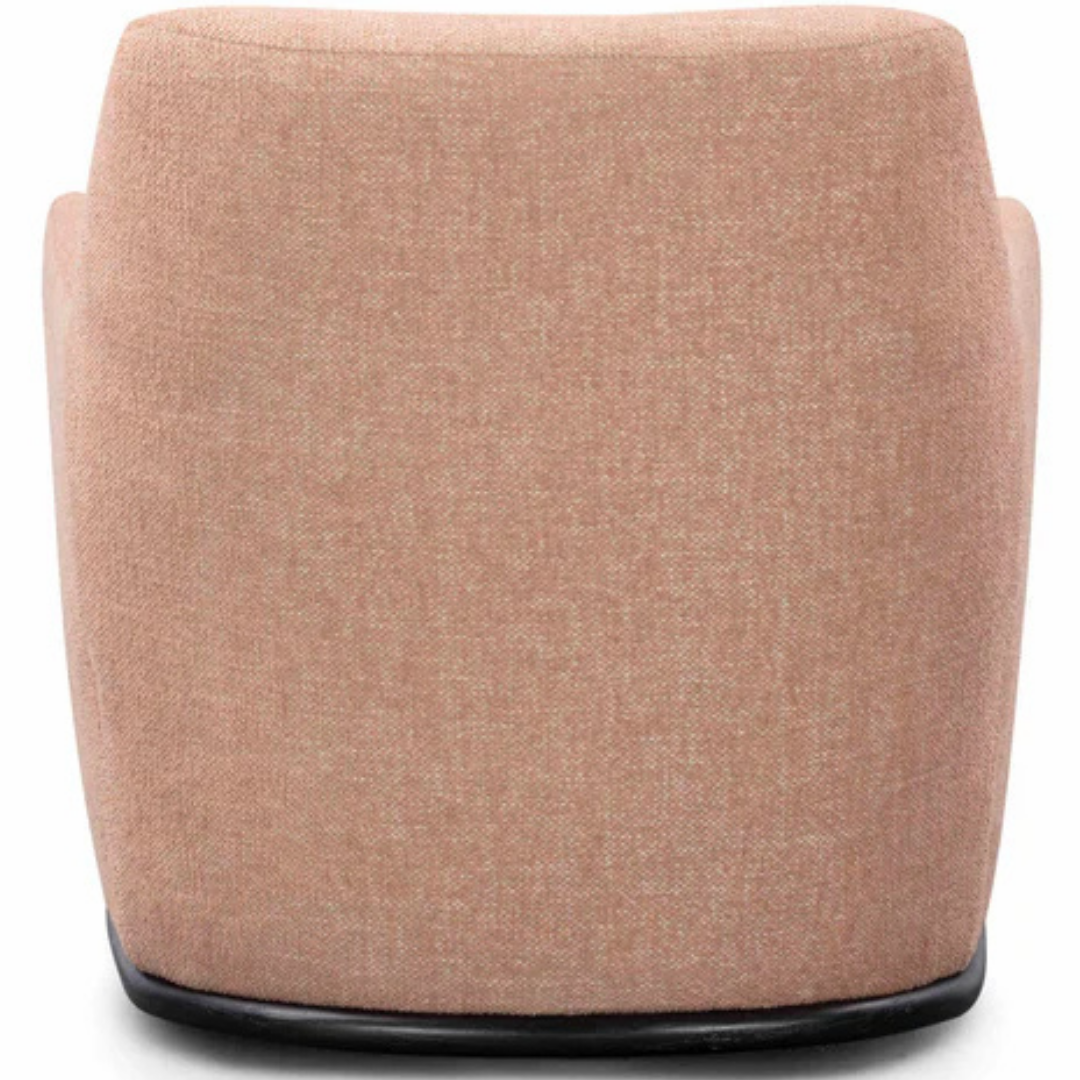 Johnny Peach Textured Fabric Swivel Accent Chair