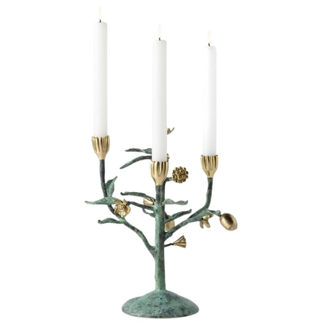 Bernadette Antique Gold Patina Candelabra