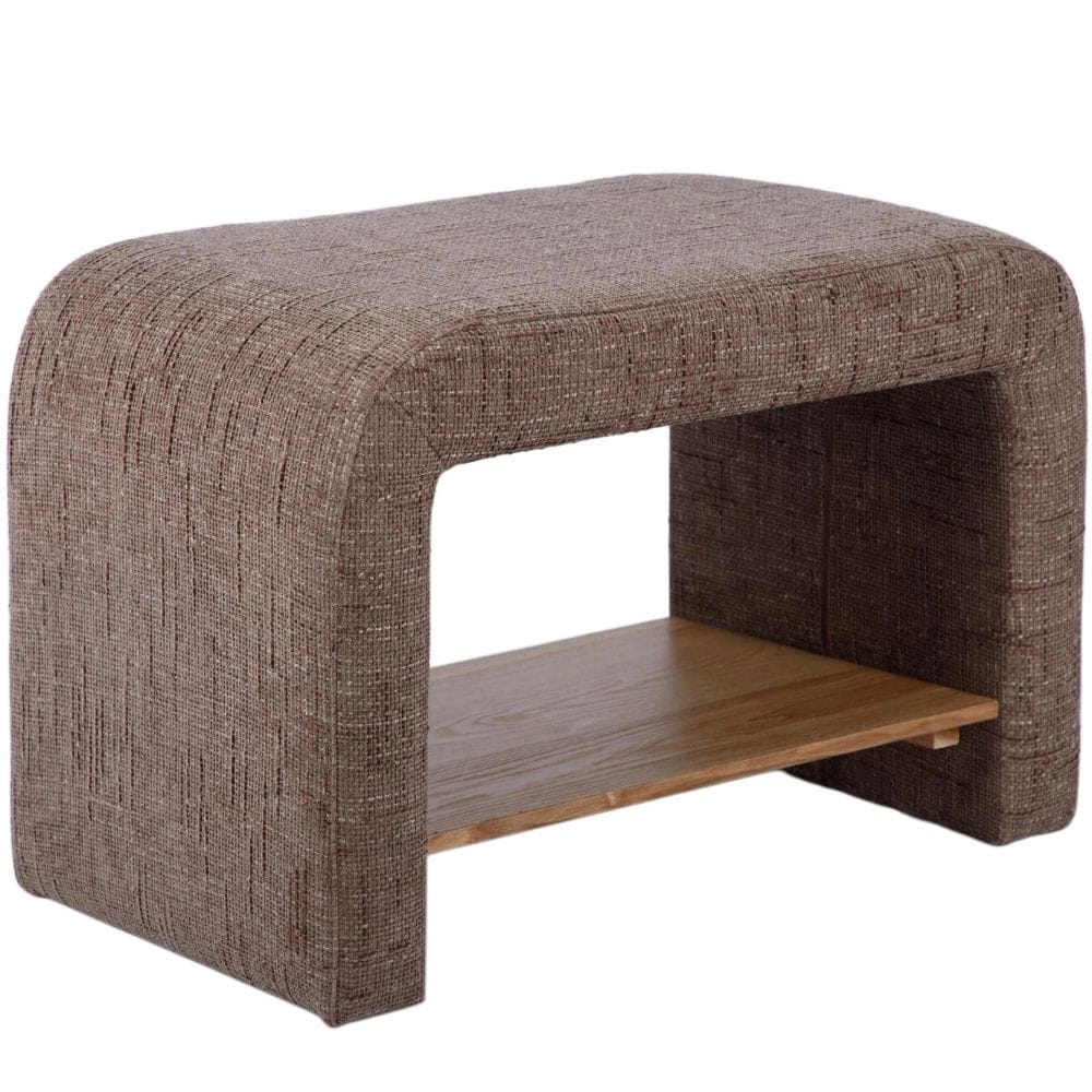 Alvie Railroad Storage Side Table Ottomans + Stools