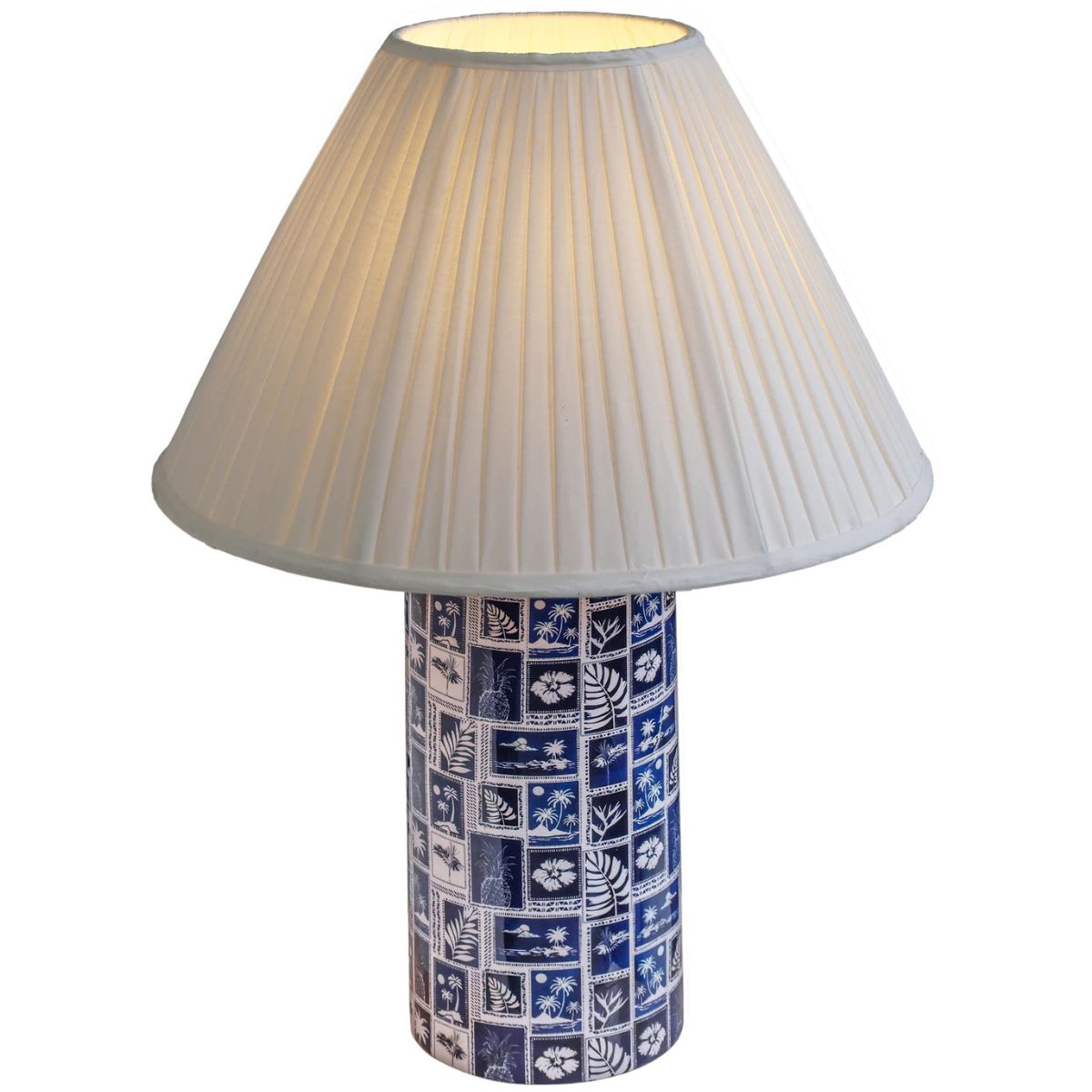 Vicky Blue Pleated Table Lamp