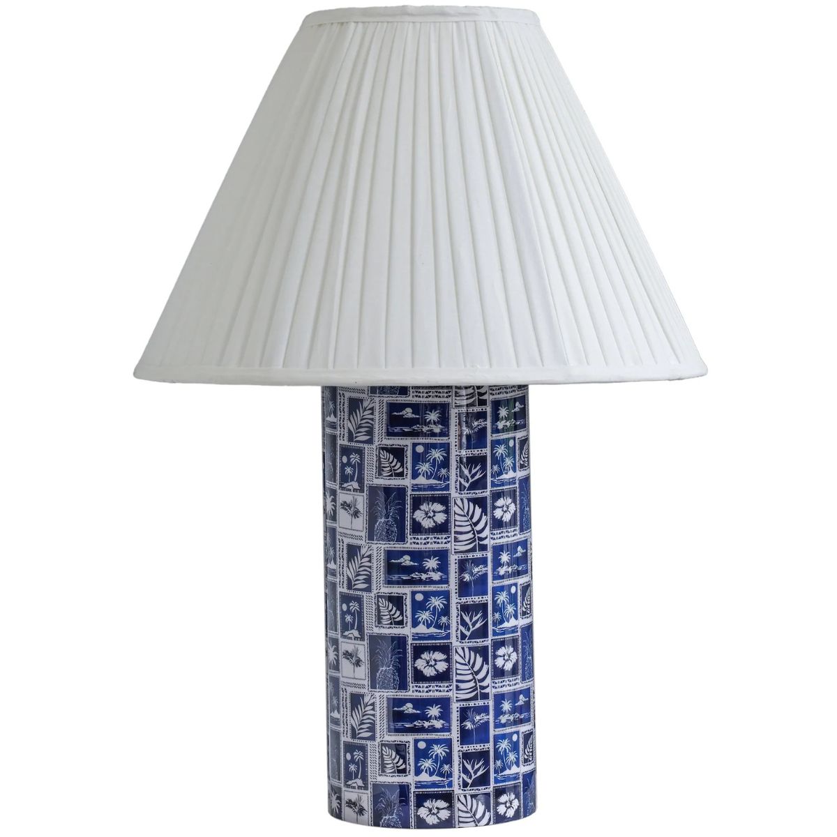 Vicky Blue Pleated Table Lamp