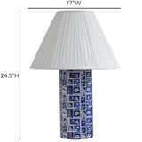 Vicky Blue Pleated Table Lamp